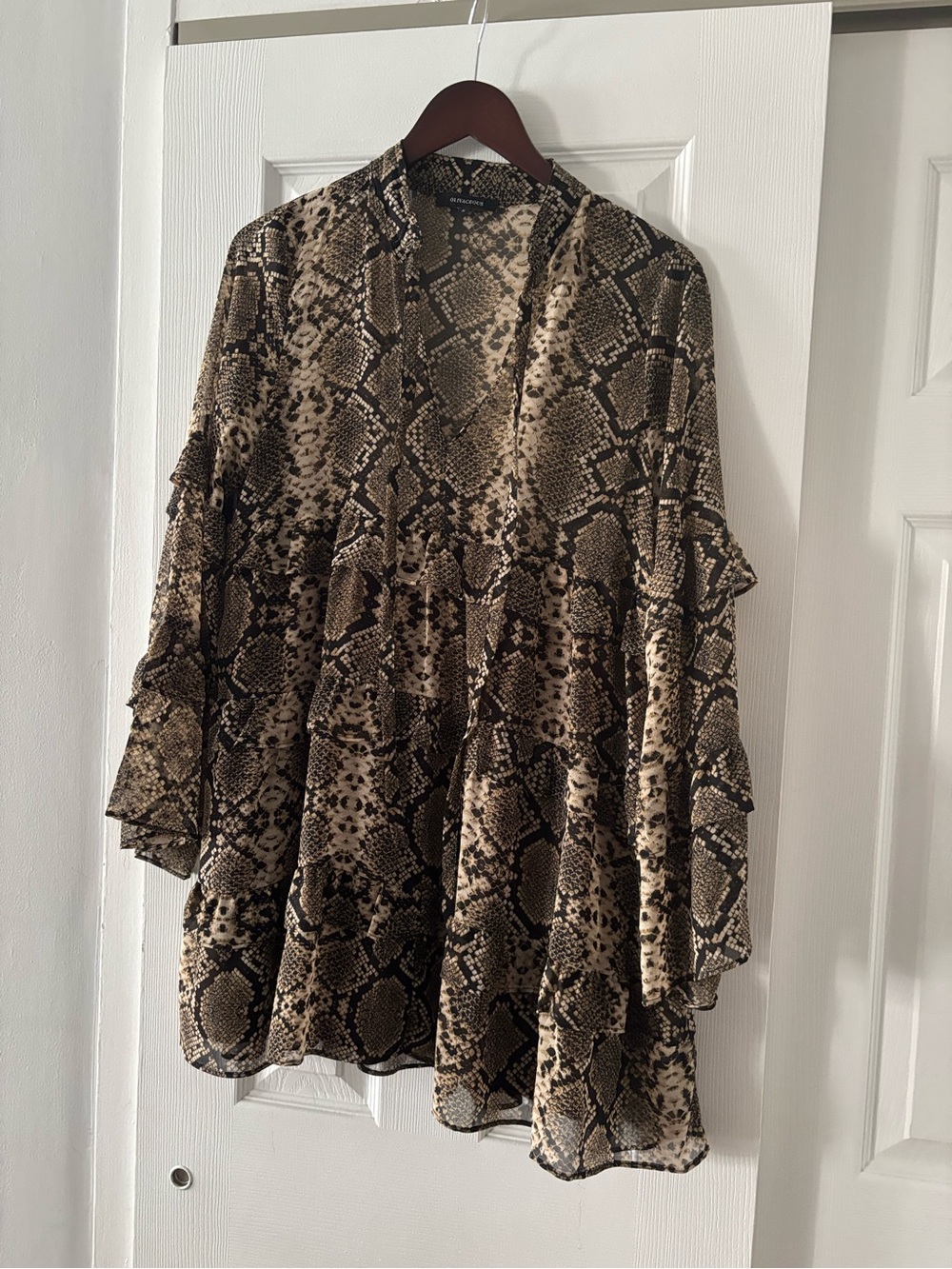 Snake Print Flowy dress - Brown & Black